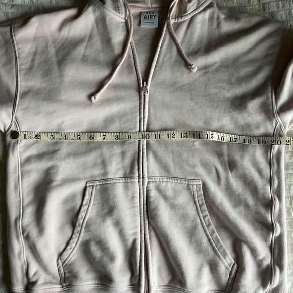 Aritzia TNA Airy Fleece Boyfriend Zip Hoodie - Size Small - Light Pink - Picture 6 of 9